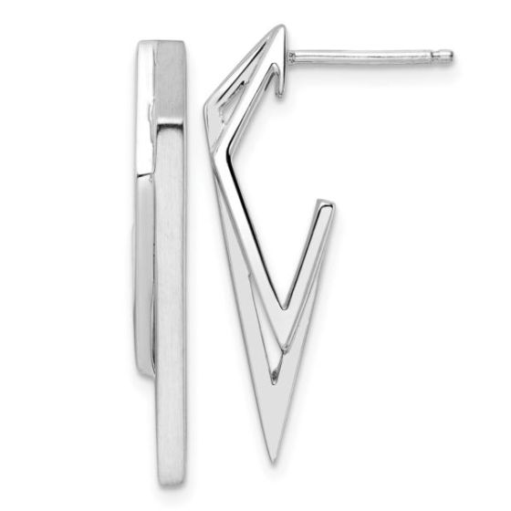 Sterling Silver Rhodium-Plated Polished Earrings