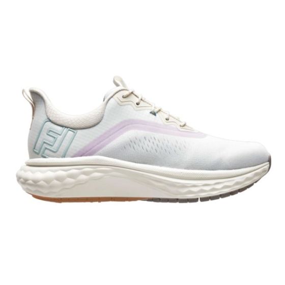 FootJoy Quantum Women's Spikeless Golf Shoes - Cream/Purple/Blue/6.5 Medium