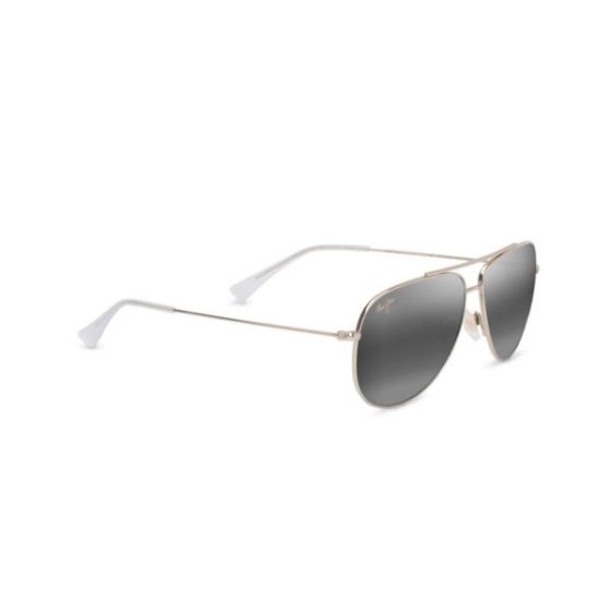 Hau'oli Polarized Sunglasses Shiny Light Gold Frame Neutral Gray Lens