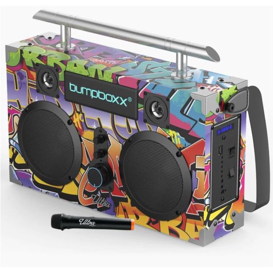 Bumpboxx Ultra+ Bluetooth Boombox with Microphone-NYC Graffiti