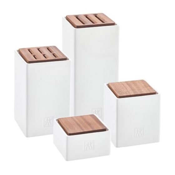 4pc Bamboo & White Kitchen Storage Set