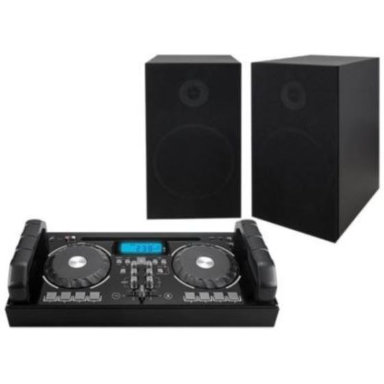 iLive DJ/Karaoke Sound Board Media Controller with Bookshelf Speakers