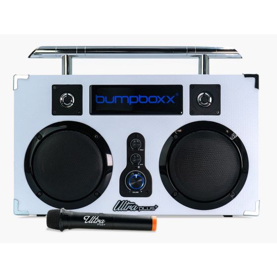 Bumpboxx Ultra+ Bluetooth Boombox with Microphone-White
