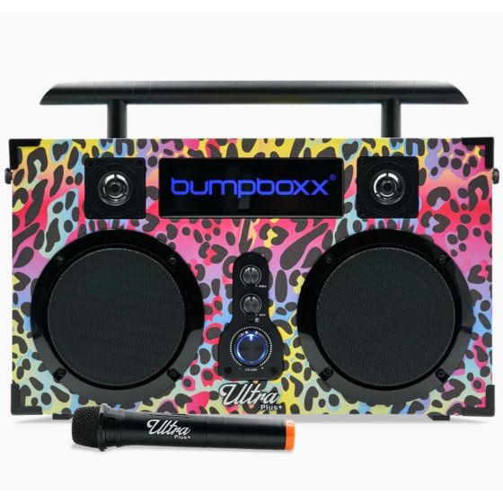 Bumpboxx Ultra+ Bluetooth Boombox with Microphone-Cheetah
