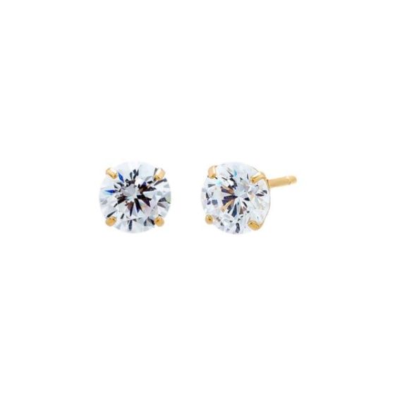 Solitaire Stud Earring 14K Size 5 MM