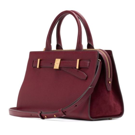 Deco Leather & Suede Satchel - Cherry Juice Multi