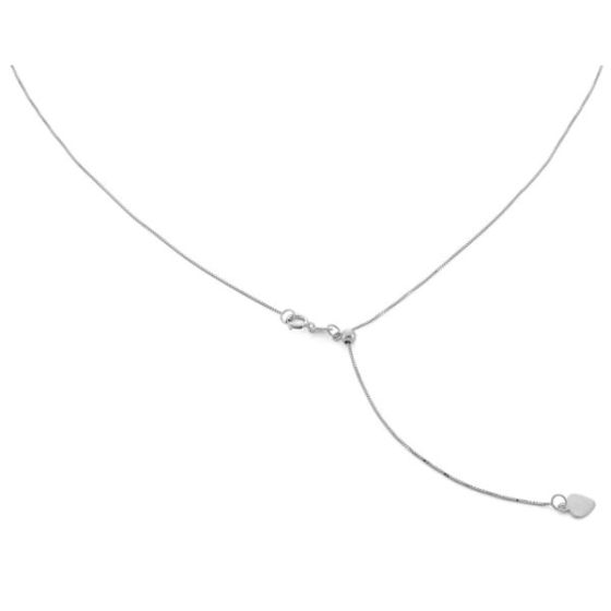 10K White Gold Adjustable Chain Necklace Size 22
