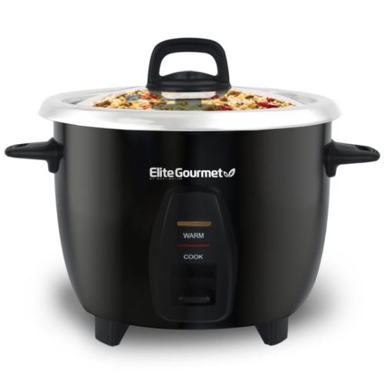 10 Cup Rice Cooker w/ Stainless Steel Cooking Pot Black