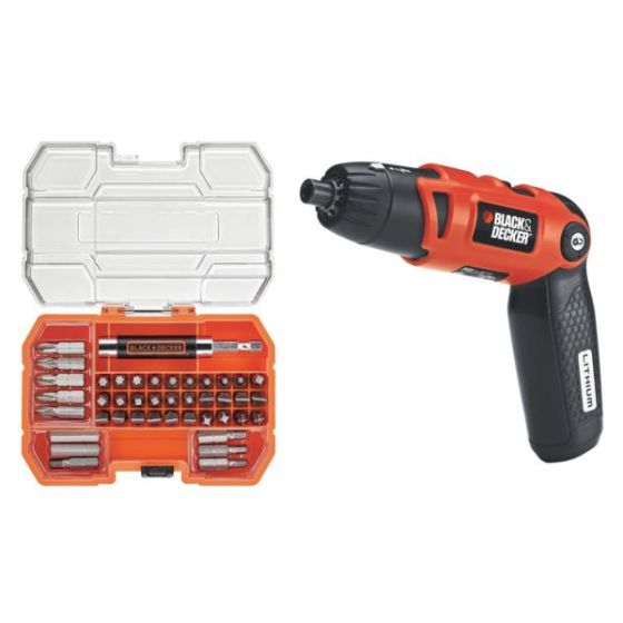 3-Position Rechargeable Screwdriver w/ 42pc Screwdriver Bit Set