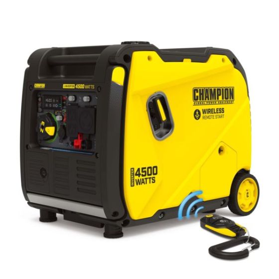 4500 Watt Wireless Remote Start Inverter Generator with Quiet Technology and CO Shield