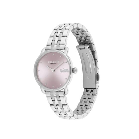 Ladies' Elliot Silver-Tone Stainless Steel Watch Pink Dial