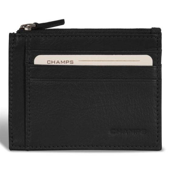 Onyx Leather Zip Card Case Size 4.5