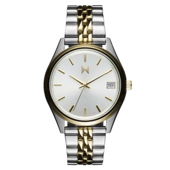 Ladies' Rise Boyfriend Two-Tone Stainless Steel Watch Silver Dial