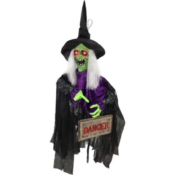 Animatronic Witch Groundbreaker with Lights and Sound, Indoor/Covered Outdoor Halloween Decoration