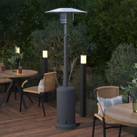 Outdoor Patio Heater -SLT Gray- 7.5 Feet Round Steel Patio Heater - 40,000 BTU's