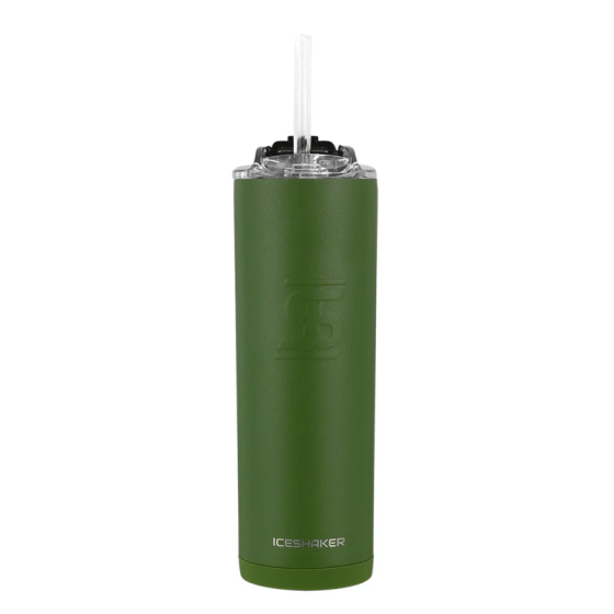 IceShaker 20oz Insulated Stainless Steel Skinny - Tumbler w/Straw & Lid-Green