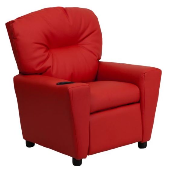 Red Vinyl Kids Recliner