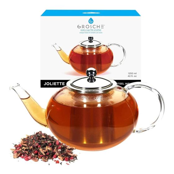 Infuser Teapot: Joliette - 1250ml/42 fl. Oz glass teapot with stainless steel infuser