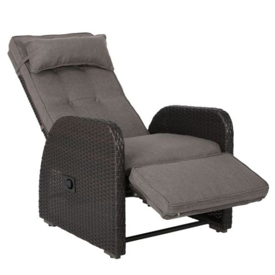 Outdoor Recliner w/Cushion - Brown