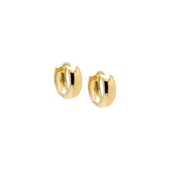 Wide Solid Cartilage Huggie Earring 14K Size 10MM