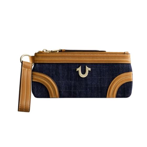 Horseshoe Denim Wristlet Wallet