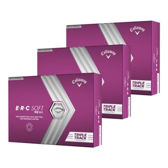 ERC Soft Triple Track Reva Women's Golf Balls - White - 3 Dozen