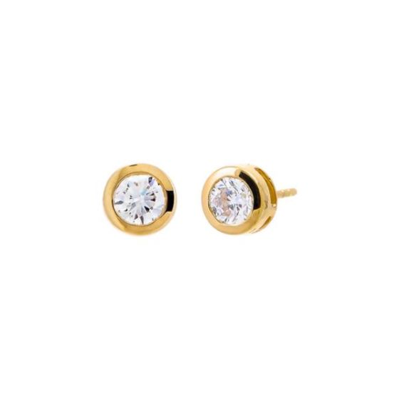 Lab-Grown Diamond Bezel Studs 14K Size 1.5 CT
