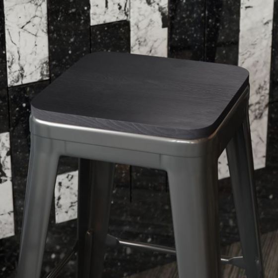 4PK Black Poly Resin Seats for Stools & Chairs