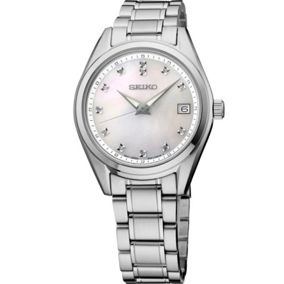 Diamonds SS Quartz Mother of Pearl Dial