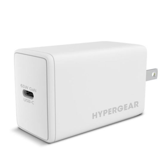 HyperGear SpeedBoost 65W USB-C PD GaN Laptop Wall Charger with PPS white