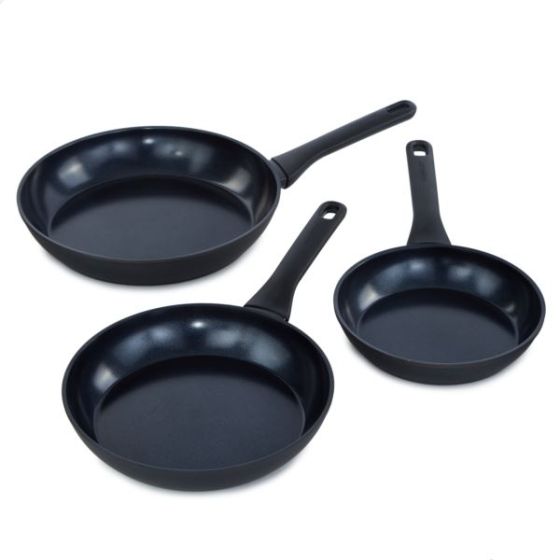 DiNA Helix 3pc Recycled Aluminum Non-Stick Ceramic Fry Pan Set