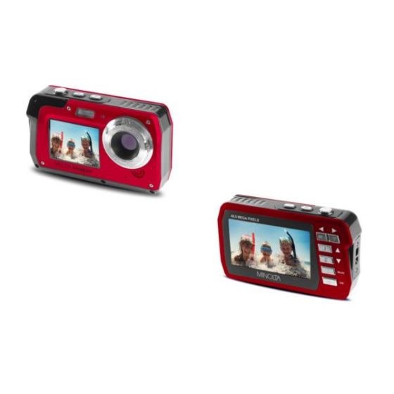 48MP Dual Screen Waterproof Digital Camera (Red)