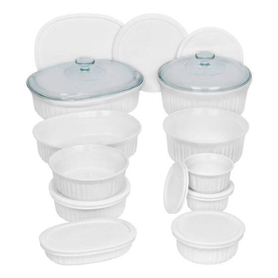 French White 20pc Ceramic Bakeware Set