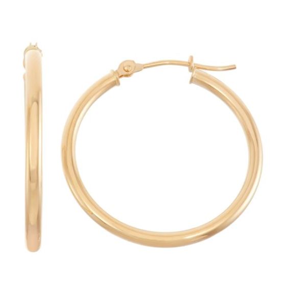 10K Yellow Gold Hoop Earrings Size 1 Pair