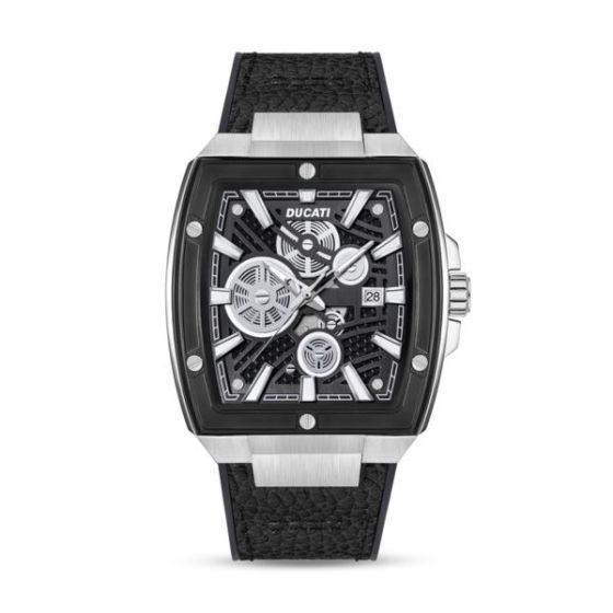 Ducati Automatic Watch Black Leather Str Size Mens Stand