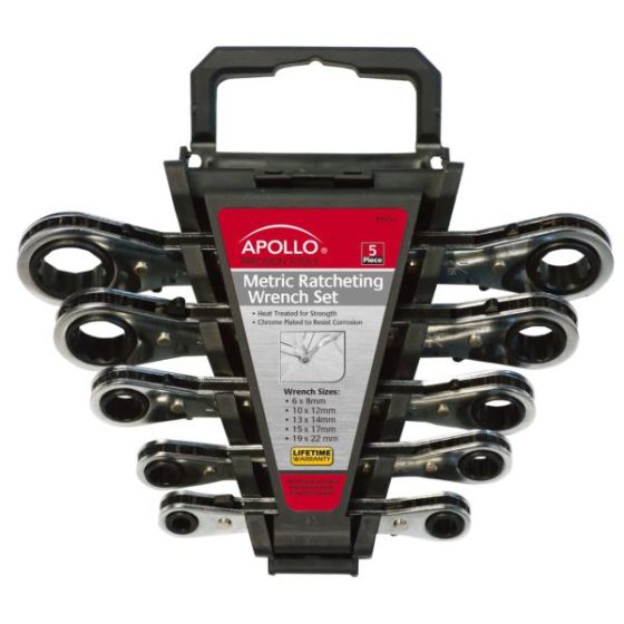 5 Piece Ratcheting Wrench Set-Metric
