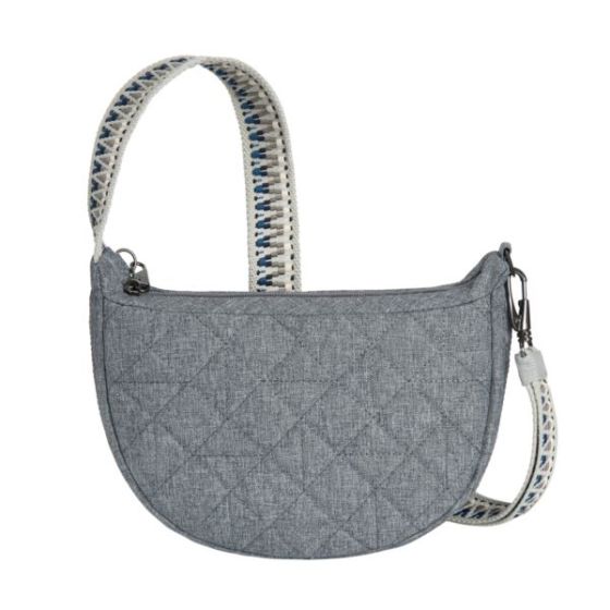 Boho Anti-Theft Crescent Crossbody Geo Gray Heather