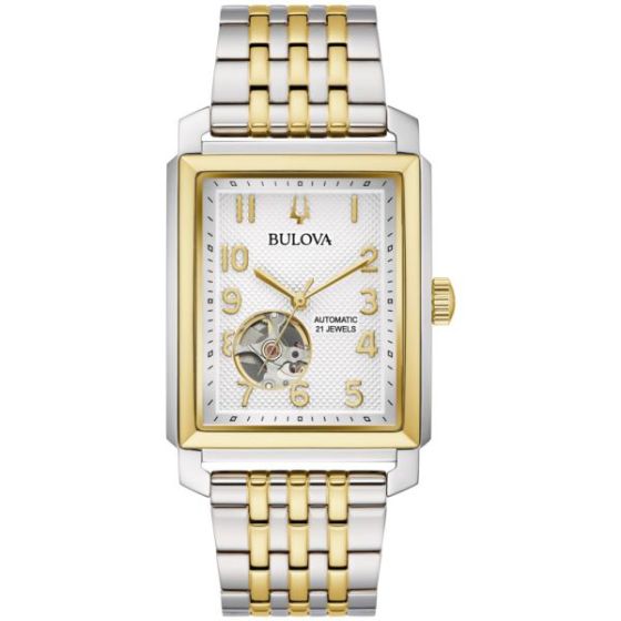 Men's Sutton Automatic Two-Tone Stainless Steel Silver White Dial