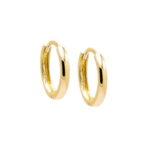 Solid Rounded Huggie Earring 14K Size 12MM
