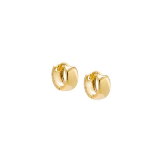 Itty Bitty Solid Wide Huggie Earring 14K Size 7MM