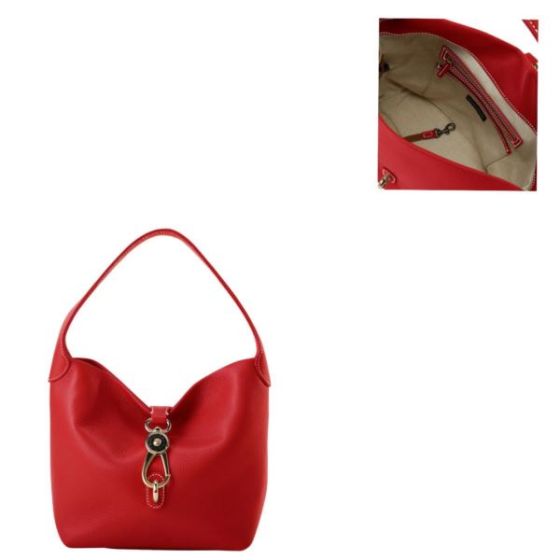 Lucca Leather Logo Lock Hobo