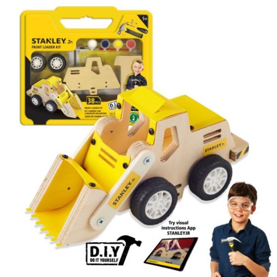 Stanley Jr Construction Toy Truck Front Loader Wood Craft Kt