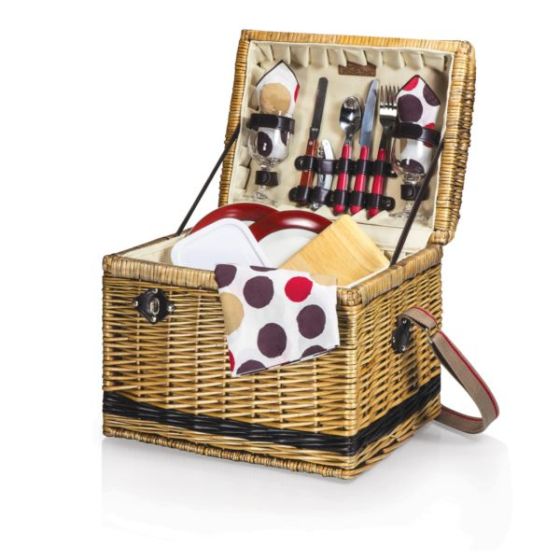 Yellowstone Basket - Moka Collection - Brown with Beige & Red Accents