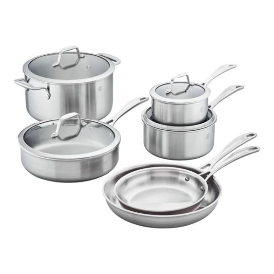 Spirit 10pc 3-Ply Stainless Steel Cookware Set