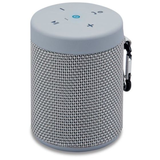 Waterproof Fabric Portable Speaker w/ Speakerphone Light Gray