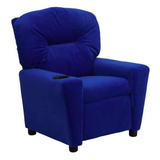 Blue Microfiber Kids Recliner