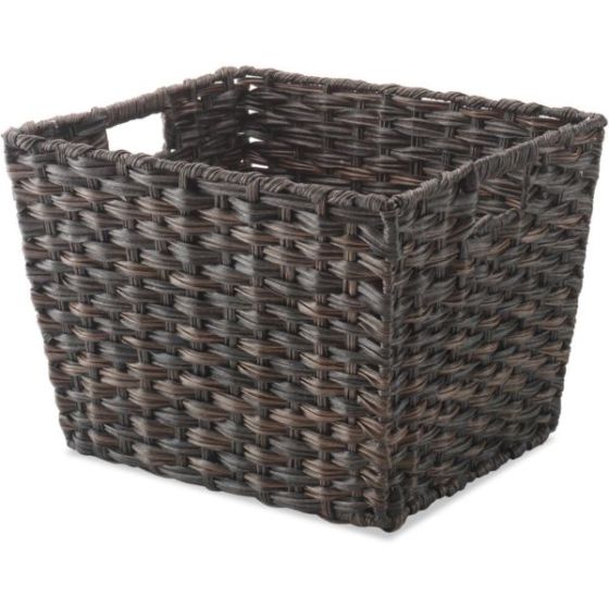 Set of 4 Split Rattique Totes in Driftwood,14.5 L x 12.5 W x 9.5 H inches
