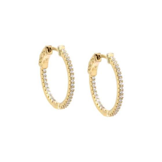 Fancy Thin CZ Hoop Earring Size 20MM