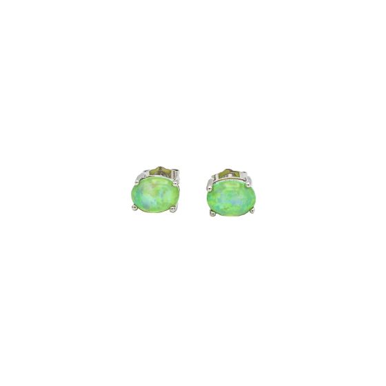 .75 Ct. Green Opal Stud Earrings