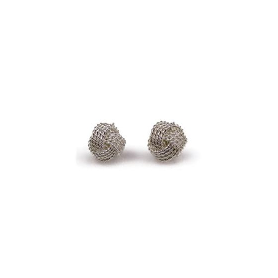 Silver Plated Mesh Knot Earrings